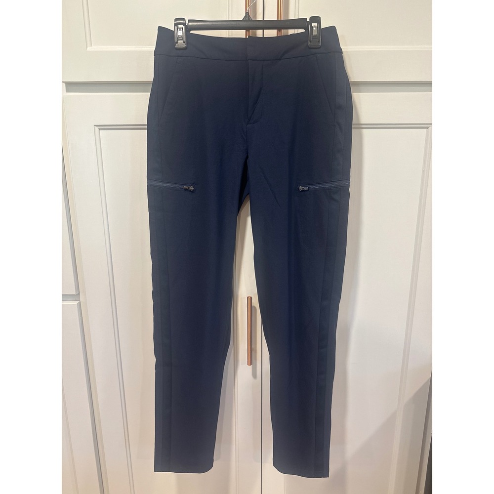 Athleta Wander Hybrid Pant Navy Blue Tapered Cargo Hiking Travel Womens 10 Tall